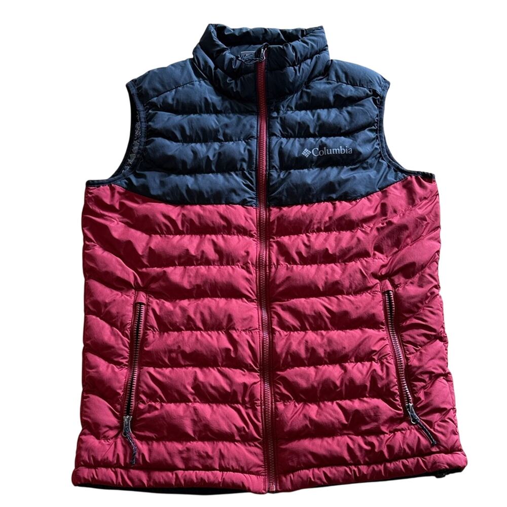 Columbia Two-Tone Black and Red Puffer Vest